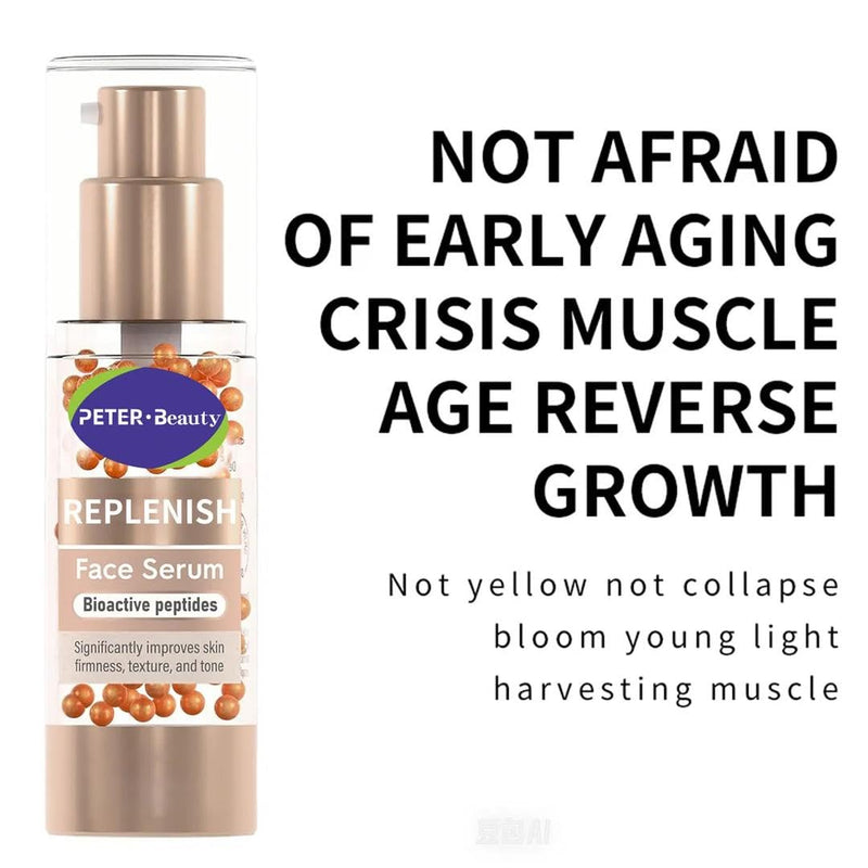 REPLENISHED VITAMIN INFUSED FACE SERUM WITH NIACINAMIDE & AMP BIOACTIVE PEPTIDES 1 OZ FOR HYDRATION & SKIN RECENTLY,RETINOL ALTERNATIVE SERUM FACE FOR SENSITIVE SKIN,VITAMIN B COMPLEX