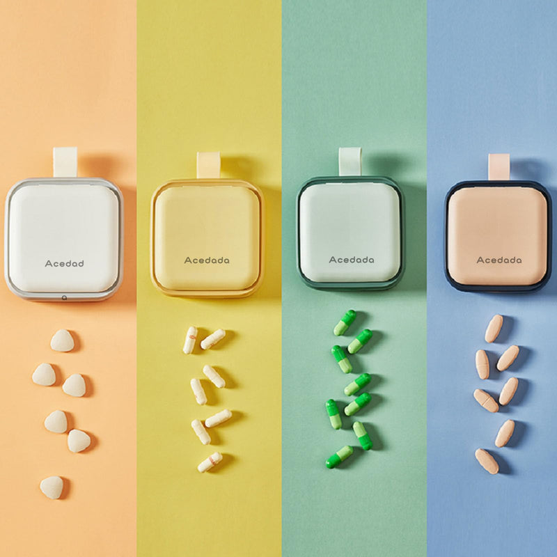 [Australia] - Small Pill Case, Cute Pill Box - Acedada Travel Daily Pill Organizer, Portable Pretty Pill Container for Purse Pocket, Compact Medicine Holder for Vitamins, Fish Oils, Supplements, Green 