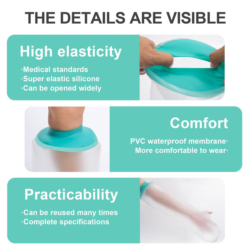 [Australia] - BelleVive Hand Cast Protector Waterproof Hand Cover for Shower Post Surgery Soft Comfortable Cast Protector for Wrist Finger Reusable Cast Bag for Bandages 