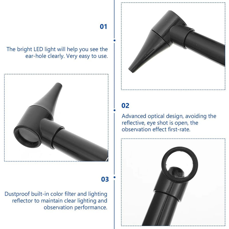 [Australia] - Mini Otoscope, 3X Otoscope with LED, Otoscope, Portable Otoscope, Portable Ear Care, Suitable for Doctors, Nurses and Family Use, Without Batteries 