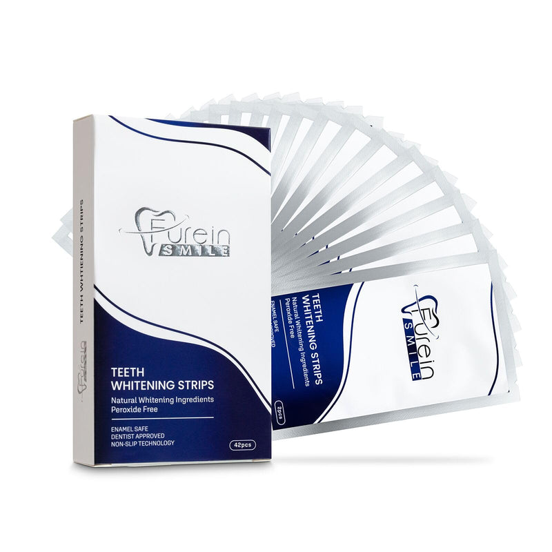 [Australia] - Teeth Whitening Strips, Mint Flavour Whitening Strips with Peroxide Free Formula -Gentle Dental Care & Fresh Breath - Pack of 42(21days Treatments) 