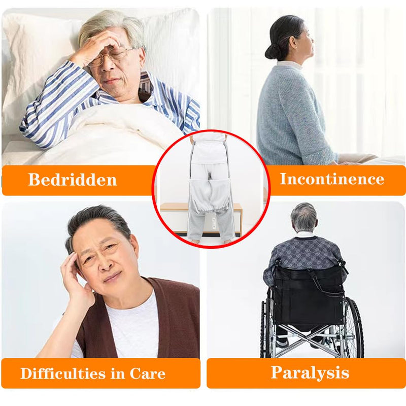 [Australia] - Unisex Patient Pants,Bedridden Patient Clothing,Disability Clothing,2 Side Zippers Full Open Down Sweatpants,Leg Post Surgery Pant for Fracture/Surgery Patients Black Medium 