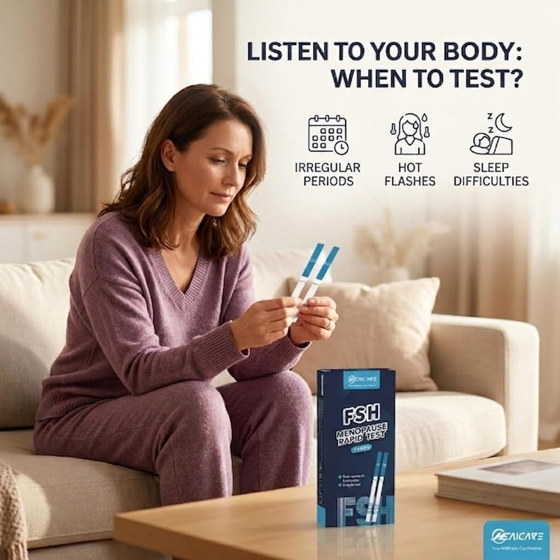 FSH Test Strips, 5-Pack Confirm Your Ovarian Status at Home Ovarian Reserve Assessment & Perimenopause Monitor Kit, Ultra-Clear 5-Min Results,