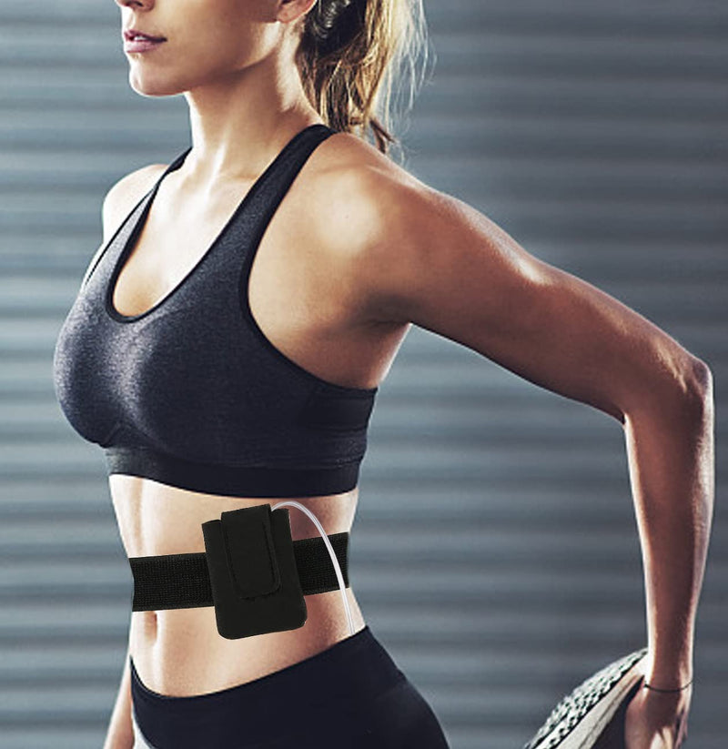 [Australia] - Insulin Pump Holder Waist Belt - Compatible with t:Slim/t:Slim X2 - Adjustable Diabetic Pump Case - Diabetic Insulin Pump Belts Armband for Adults & Kids - Diabetic Pouch Belt for Sports (M Waist) M-Waist 
