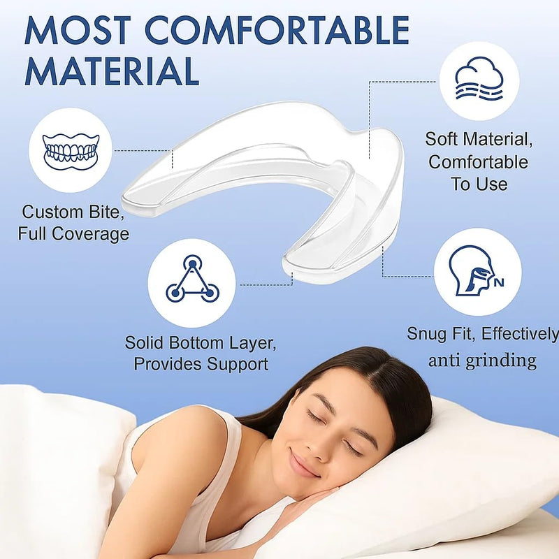 [Australia] - Mouth Guard for Teeth Grinding and Clenching at Night – Dental Night Guard for Sleep Bruxism Relief, Soft Fit Tray for Adults 