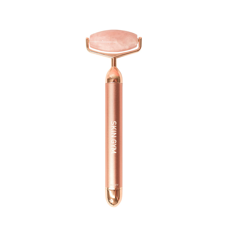 Skin Gym Rose Quartz Vibrating Face Massager Sculpt, Lift and Define Beauty Tool - Face Roller with Cooling and Contouring Power - Over 6,000 Vibrations per Minute