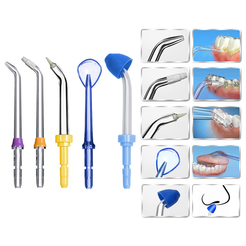 [Australia] - Jerilla 9 Piece Oral Irrigator Nozzle Set Replacement Nozzle Tips Compatible with Waterpik Water Flosser WP-100 WP-250 WP-450 WP-560 WP-660 WP-811 WP-900 WP-940 9 Pieces with Nasal Rinse Nozzle 