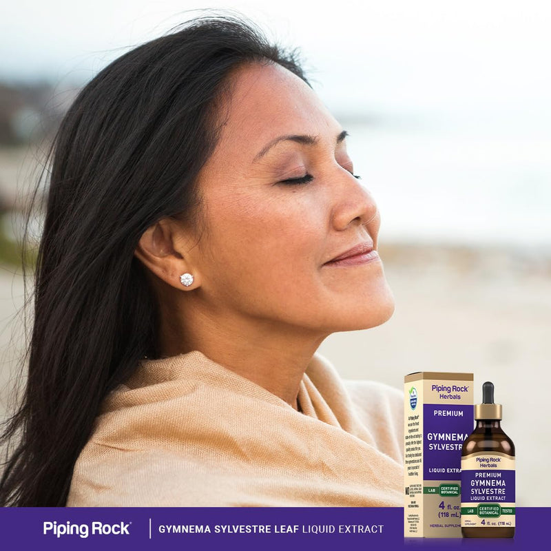 [Australia] - Piping Rock Gymnema Sylvestre Extract Liquid | 4 Fl Oz | Vegetarian, Alcohol Free Tincture Drops | Non-GMO, Gluten Free Supplement 