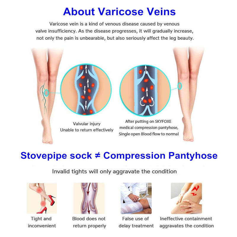 [Australia] - 2 Pairs Compression Pantyhose 20-30 mmHg Closed Toe Opaque Graduated Support Hose Stocking for Women Relieve Varicose Veins Beige and Black XL 