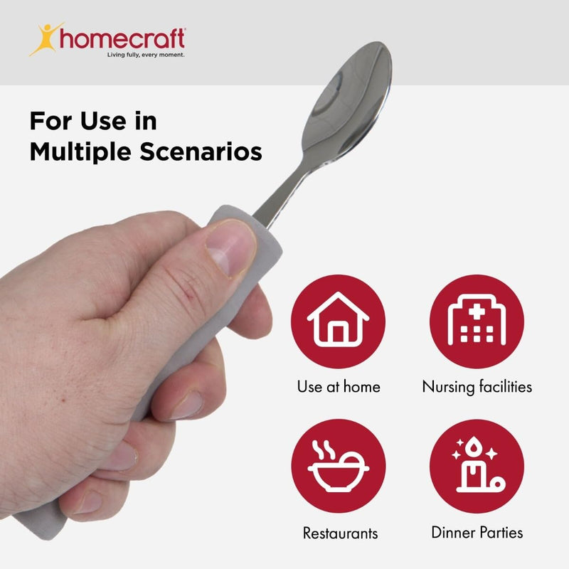 [Australia] - Homecraft Lightweight Foam-Handled Grip Junior Soup Spoon, Adaptive Utensil for Children, Adults, Elderly, and Handicapped, Ergonomic Easy-to-Grip Handle, Ideal for Arthritis or Weak Grip Teaspoon 