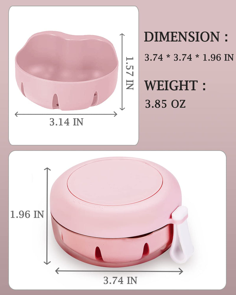 Denture Case, Definitely No-Leak Denture Bath Box for Traveling Perfectly, Denture Cup with Strainer & Magnetic Mirror,Completely Clean Care for Retainer, Mouth Guard, & Denture(PINK)… PINK