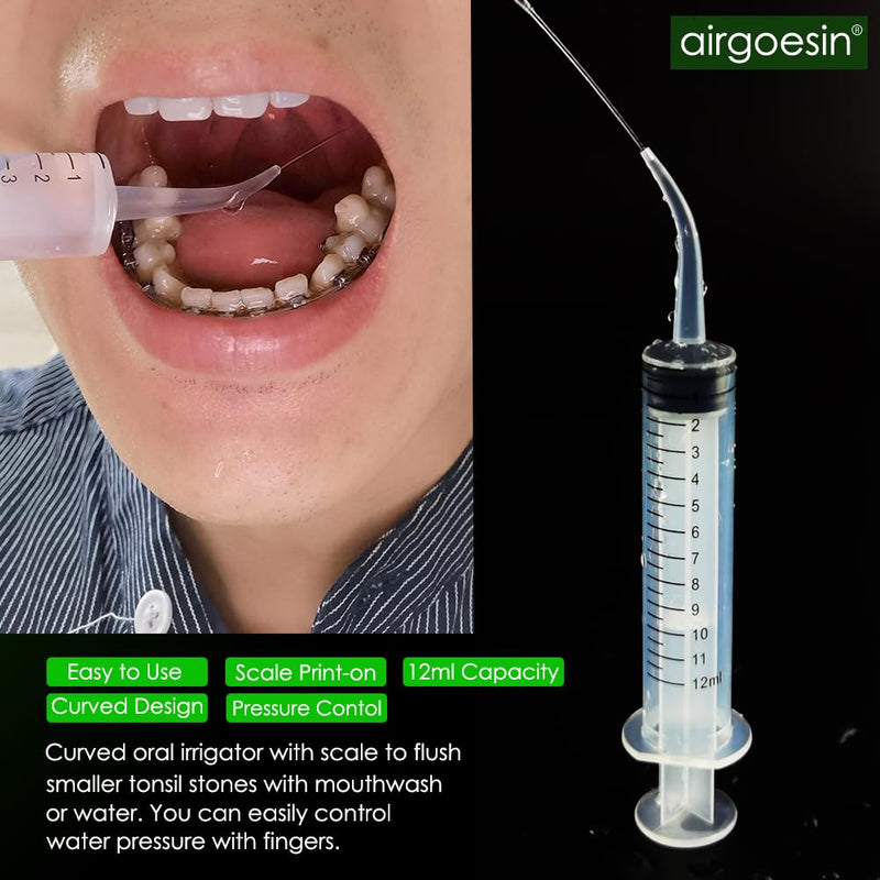[Australia] - Airgoesin™ Upgraded Tonsil Stone Remover Tool, Blue, 5 Tips, Tonsillolith Pick Case + 1 Irrigator Fresh Breath Oral Rinse 