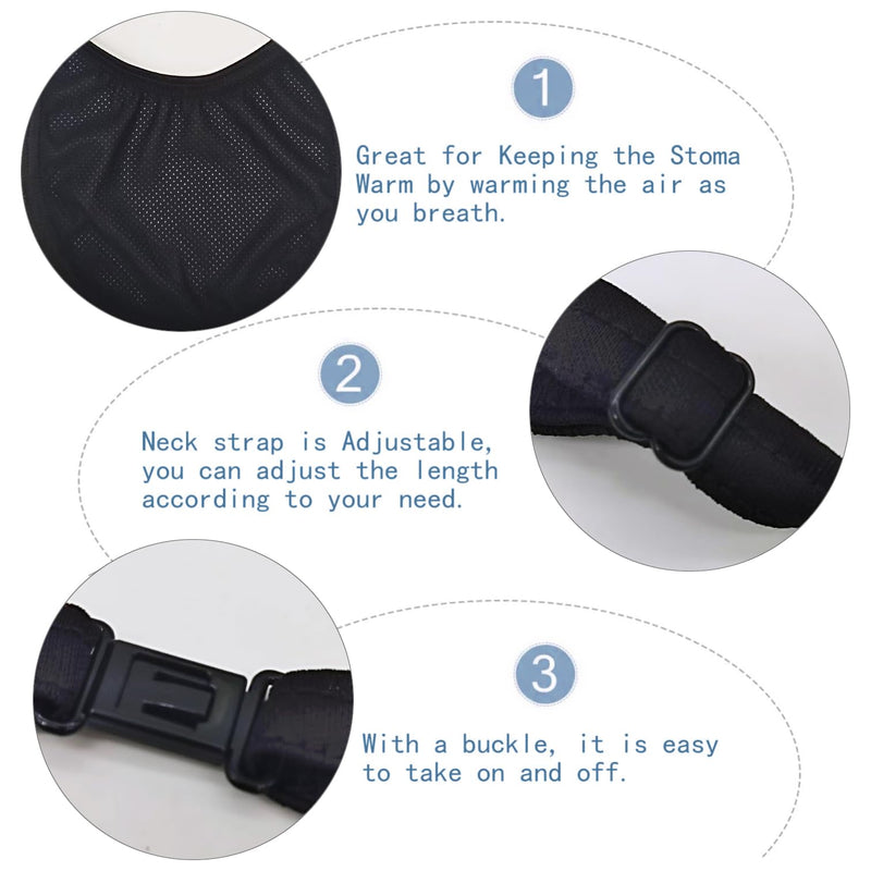 [Australia] - 2PCS Tracheostomy Neck Stoma Cover,Breathable Laryngectomy Cover for Tracheotomy Care,Tracheal Care Supplies-Adjustable Trachea Protector Trach Supplies Kit with Adjustable Shields Men Women UnisexUse 