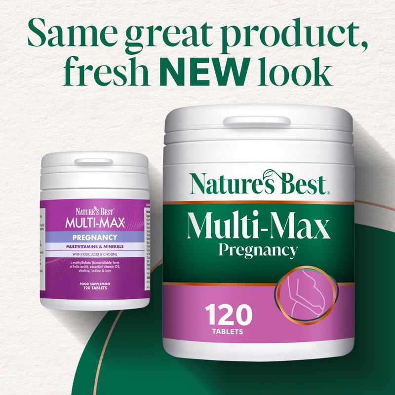 Nature's Best Multi-Max Multivitamin for Pregnancy - Comprehensive Nutritional Support for Mums-to-Be - UK Made - 120 Tablets (2 Months' Supply)