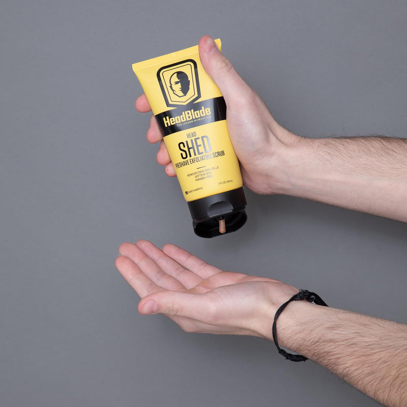 [Australia] - HeadBlade HeadShed Men's Exfoliating Scrub - 5 oz - Face Wash & Cleanser - Removes Dead Skin and Preps for Great Shave 