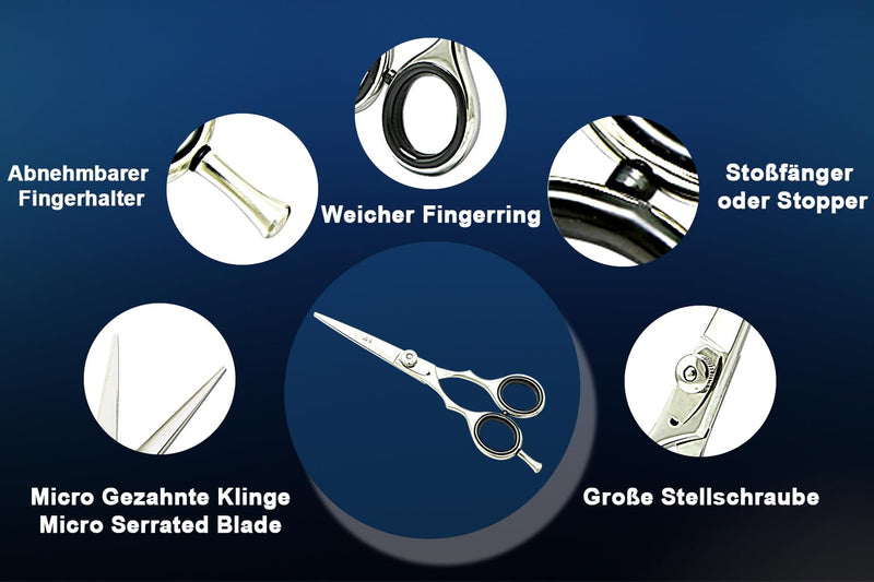 [Australia] - SMI left-handed scissors hairdressing scissors 5.5 inch hair cutting scissors hairdressing scissors stainless steel scissors hair cutting for men and women - Razor Edge 