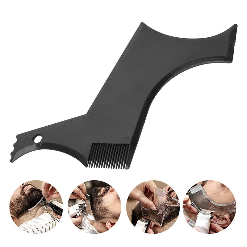 [Australia] - Beard Shaping Tools, Beard Shaping Stencil, Beard Styling Black Plastic Hairline Trimming Beard Beauty Stencil 