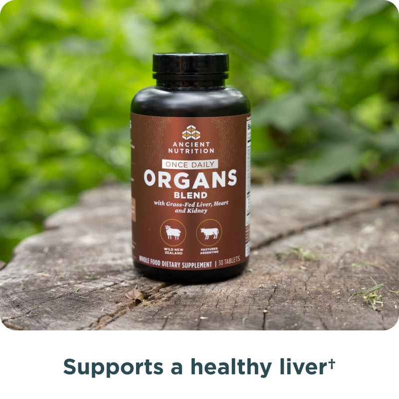 Ancient Nutrition Grass-Fed and Wild Organ Blend Tablets, Once Daily Once Daily Organ Blend