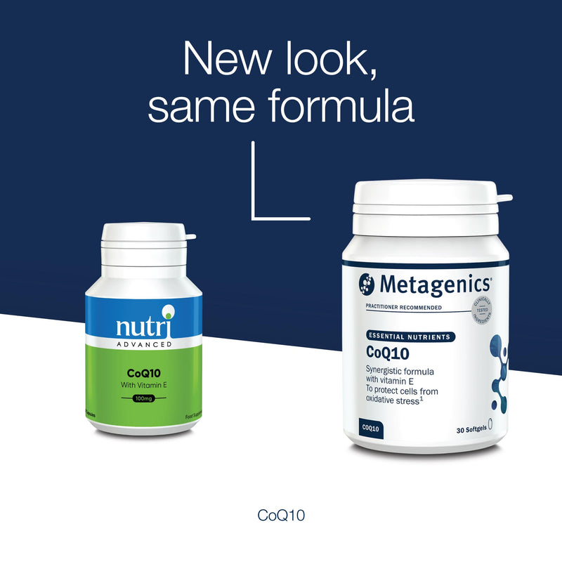 Metagenics - CoQ10 100 mg - High-Potency Coenzyme Q10 - with Vitamin E - for Cell Protection - 30 Capsules