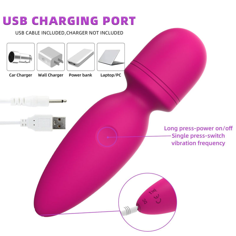 [Australia] - Mini Massager Tools,Gifts for Women Small Cordless Handheld Massager with 10 Vibration Modes, Personal Handheld Massager for Neck Shoulder Back BodyÔºàRose RedÔºâ 