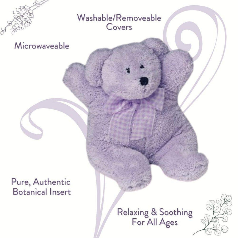 Sonoma Lavender Microwaveable Aromatherapy Pillow, Plush Bear, Lavender Scented with Removable Washable Cover, Lou The Lavender Bear