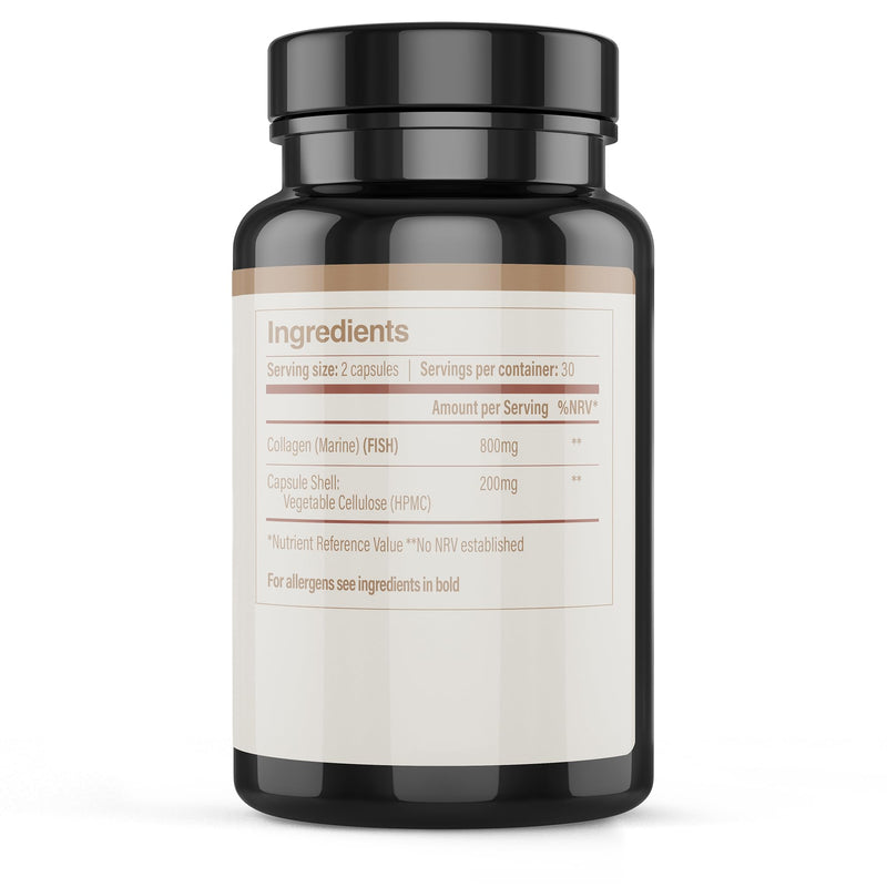 Marine Collagen Capsules, Pure High Strength Type 1, 100% Hydrolyzed Collagen, British, Non-GMO, Gluten-Free, Keto Friendly
