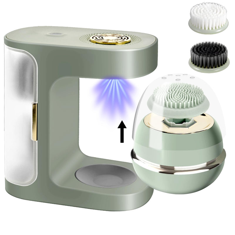 [Australia] - Electric Facial Cleansing Brush,Waterproof Facial Massage Brush,Sonic Face Scrubber with UV-C Disinfection,3 Sonic Cleansing Modes & 3 Brush Heads,For Exfoliating and Massaging,Rechargeable Face Brush 