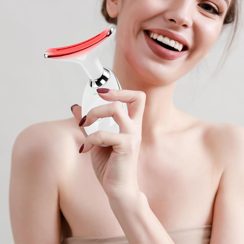 Facial Massager Face and Neck, Face 𝖲 culpting Wand Tool with 7 Color - Birthday, Christmas, Mothers Day, Valentines Day Gifts for Her Women Mom Best Friend Wife Teacher (White) White
