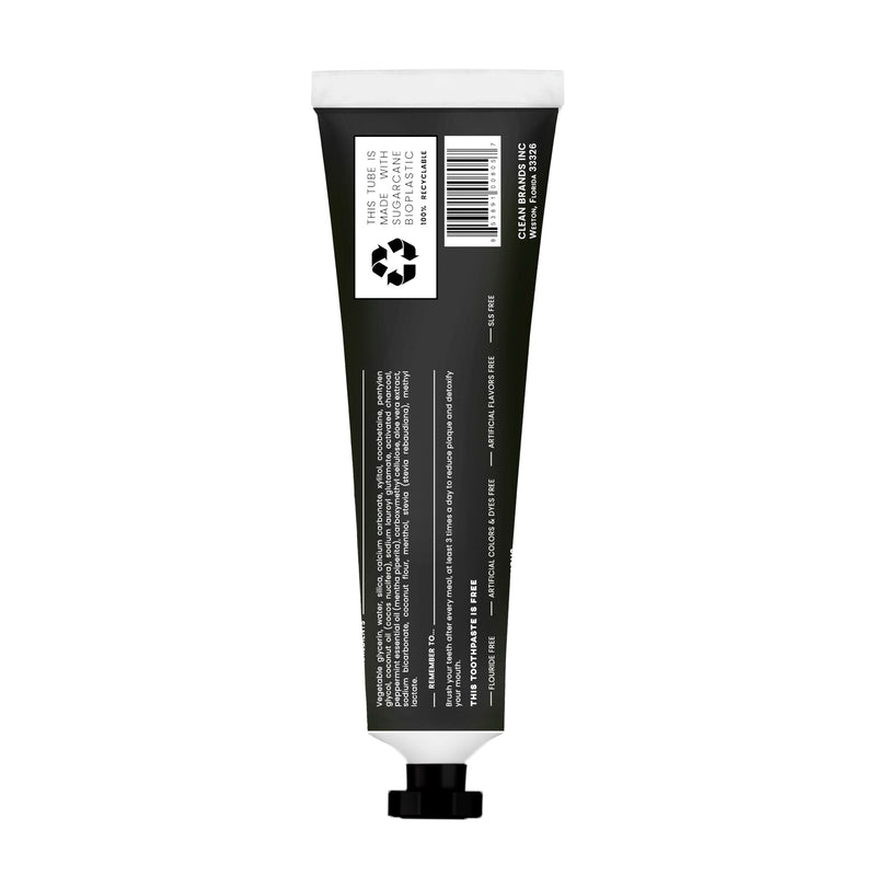 [Australia] - Fluoride-Free Mint Toothpaste for Fresh Breath, Gentle on Teeth, Natural Ingredients, Eco-Friendly Bioplastic Tube, Sustainable Oral Care for Adults and Kids (3 Pack, Mint & Charcoal) 1.33 Fl Oz (Pack of 3) 