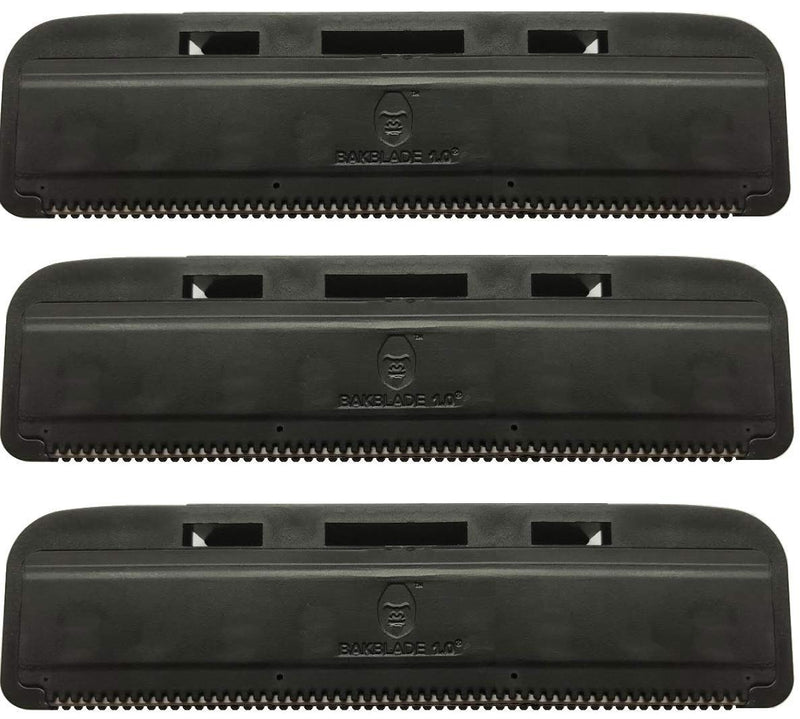 baKblade 1.0 Back Hair and Body Shaver Refill Replacement Cartridges Bundle. 4 Inch Extra-Wide Wet or Dry Disposable Razor Blades (3 Razors Included) 3 pack