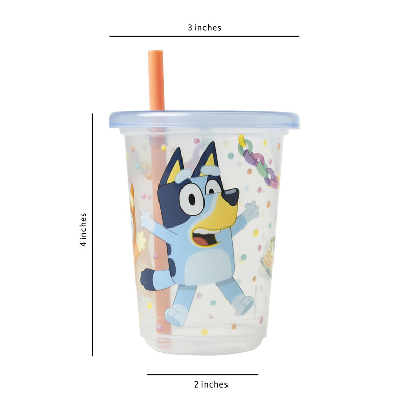 [Australia] - The First Years Bluey Take & Toss Toddler Straw Cups - Spill Proof Toddler Sippy Cups with Snap On Lids and Straws - Bluey Gifts and Bluey Party Supplies - 10 Oz - 10 Count 