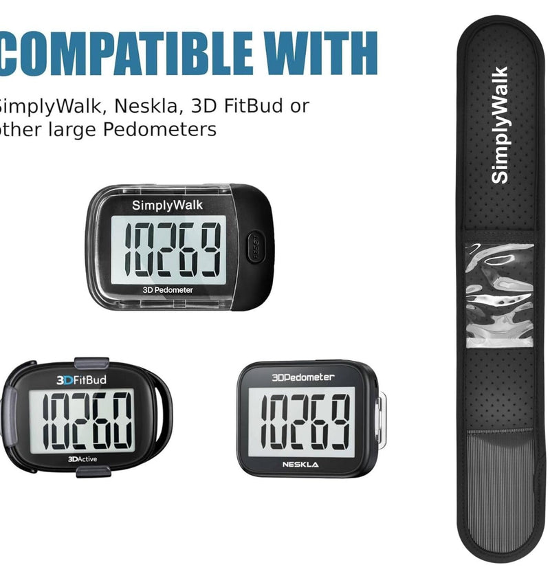 [Australia] - Ankle Band(Size X-Large) for Large Fitness Pedometer, (Counter NOT Included) Soft Wear Ankle Band with Transparent Pouch for Step Counter (Pedometer Not Included) (Black) 