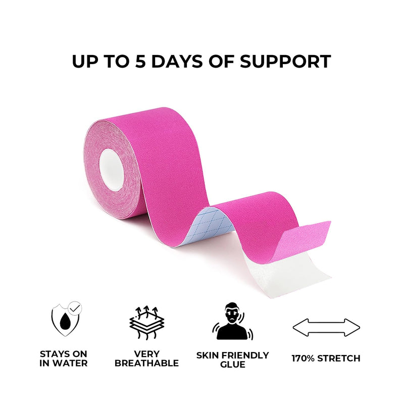 [Australia] - Grunda Kinesio Tapes - 3 Kinesiology Tape Rolls (5 cm x 5 m) Kinesio Tape - Professional Physio Tape and Sports Tape - Waterproof & Skin-Friendly Sports Tapes for Muscle Support, Knee Pain 500 x 5 cm (3 Pieces) Blue + Black + Pink 
