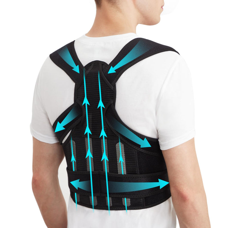 [Australia] - KD Back Brace Posture Corrector - Full Support for Women and Men - Straighten Shoulders, Relieve Upper and Lower Back Pain - Ideal for Scoliosis, Hunchback, Hump, Thoracic Issues (X-Large) X-Large 
