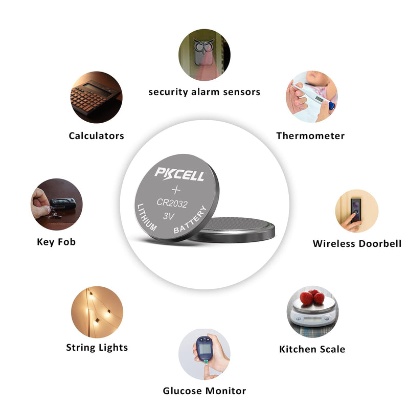 PKCELL CR2032 CR2032 Batteries ECR2032 DL2032 3V Lithium Batteries (5pc/1card) 5pc(1card)
