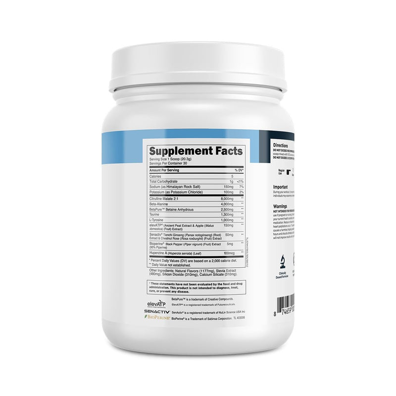 Transparent Labs Stim-Free Pre-Workout - Caffeine & Stim Free Pre Workout Powder for Men and Women with Beta Alanine Powder, Citrulline Malate, & elevATP - 30 Servings, Blue Raspberry