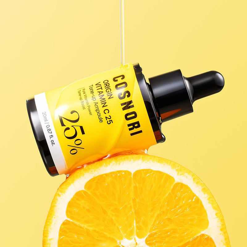 COSNORI Origin Vitamin C 25% Tone-Up Ampoule | High-Potency Vitamin C Serum for Dark Spots & Even Skin Tone, Intensive Night Serum for Firm & Smooth-Looking Skin, Low Irritation, Korean Skin Care Unscented COSNORI Origin Vitamin C 25% Tone-Up Ampoule
