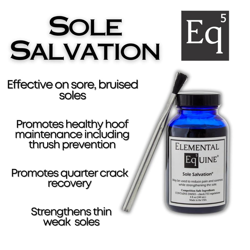 Elemental Equine Sole Salvation 8oz Sole Paint for Horses with Sore Soles, Bruising, Strengthening Thin Soles, Quarter Cracks and General Preventative Hoof Maintenance - PawsPlanet Australia