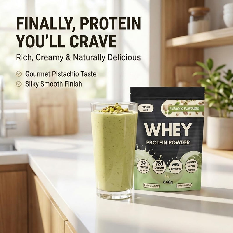 Whey Protein Powder – Fast Absorbing Whey Protein for Muscle Building & Recovery, 24g Protein Per Serving, Low Calorie Protein Shake, 20 Servings (640g) (Pistachio) Pistachio