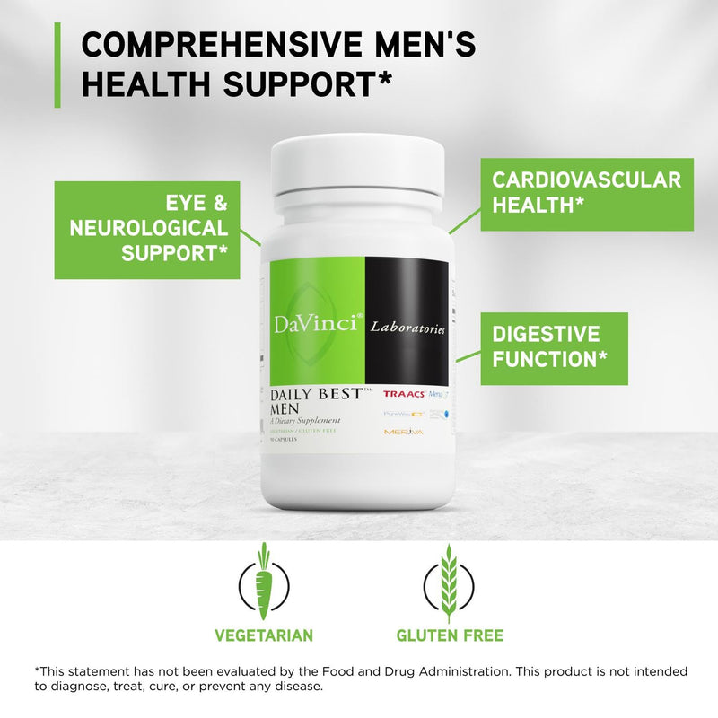 DAVINCI Labs - Daily Best Men - A Dietary Supplement with Vitamin B6, Vitamin B12 Vitamin C, Vitamin K2, and More - Vegetarian, Gluten-Free - 90 Capsules
