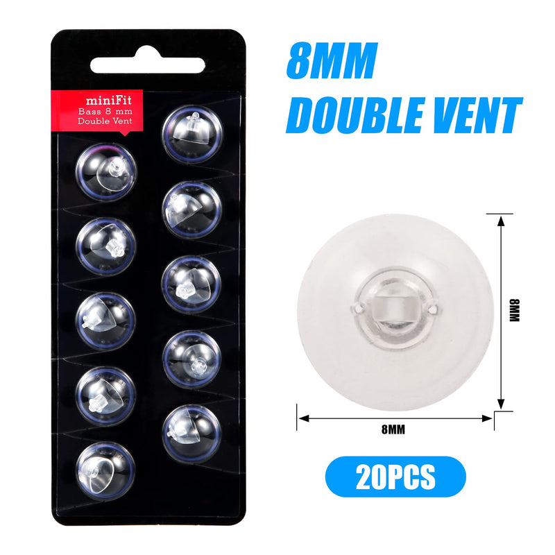 2 Pack / 20pcs Hearing Aid Domes for Oticon, 8mm Replacement Domes for Oticon Universal Silicone Hearing Aid Domes Suitable for Oticon MiniFit Hearing Aid Supplies (Black)
