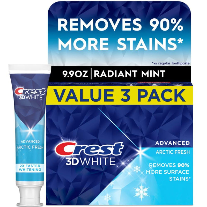 [Australia] - Crest 3D White Advanced Teeth Whitening Toothpaste, Arctic Fresh, 3.3 oz, Pack of 3 3.3 Ounce (Pack of 3) 