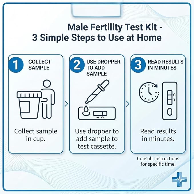 Male Fertility Home Test Kit for Men-Trak Plus Male Fertility Testing System- Easy to Read Results, Over 98% Accurate - Shows Normal or Low Sperm Count