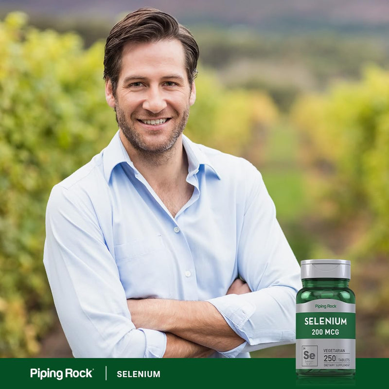 [Australia] - Piping Rock Selenium 200mcg Supplement | 250 Tablets | Vegetarian, Non-GMO, Gluten Free 