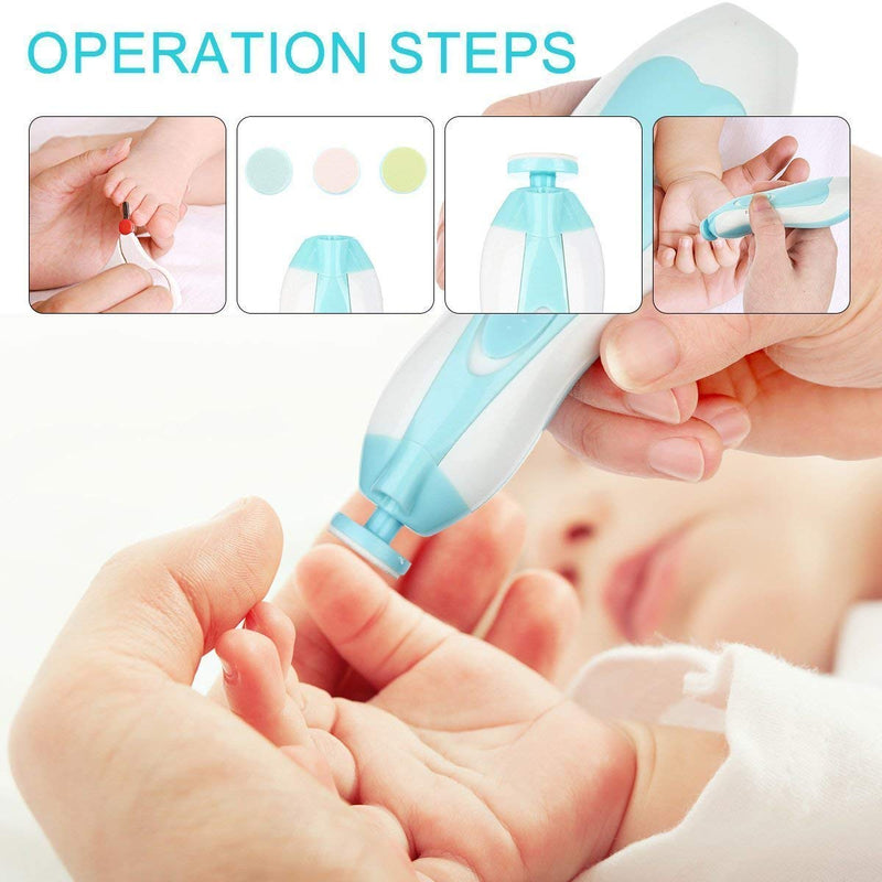 [Australia] - Baby Electric Nail File, 8 in 1 Safe Baby Nail Trimmer, Baby Nail Clippers with 6 Grinding Heads, Baby Nail Care Kit for All Ages 