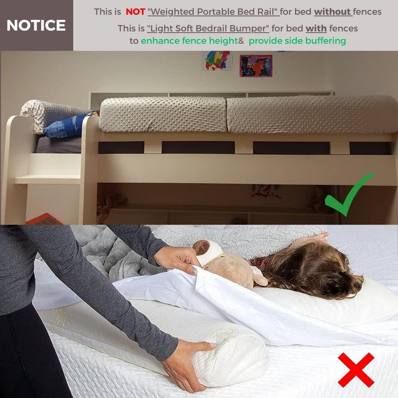 [Australia] - Wonder Space Toddlers' Bed Rail Bumpers Protecter - Children's Bed Guardrail Padding - Anti-Collision | Increased Height | Fall Prevention - Easy Installation Enhanced Safety Mostly Fit (Grey, 3ft) 3ft, Grey 