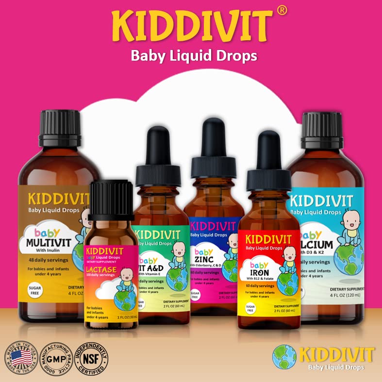 [Australia] - Kiddivit Baby Lactase Drops 1000 Units ‚Äì Gentle Digestive Support Enzyme Supplement ‚Äì 100 Daily Servings ‚Äì Built-in Dropper, Glass Bottle ‚Äì Gluten Free, Vegetarian, 1oz 