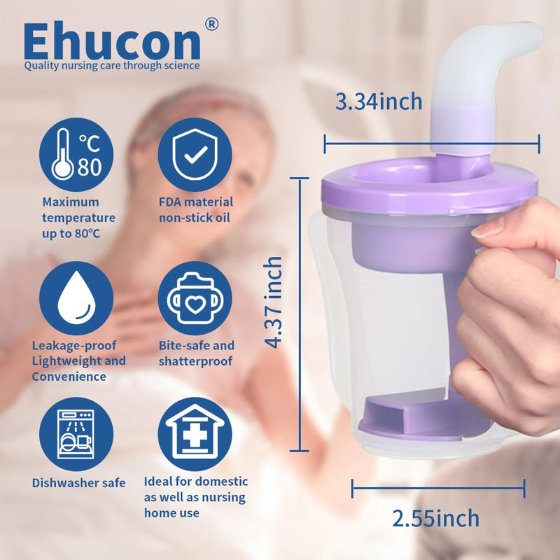 [Australia] - Dysphagia Regulating Drinking Cup for Swallowing and Disorders People,Dispenses 5cc or 10cc of Liquid Each Time,No Thickener is Used.Helps to Prevent Choking Purple 