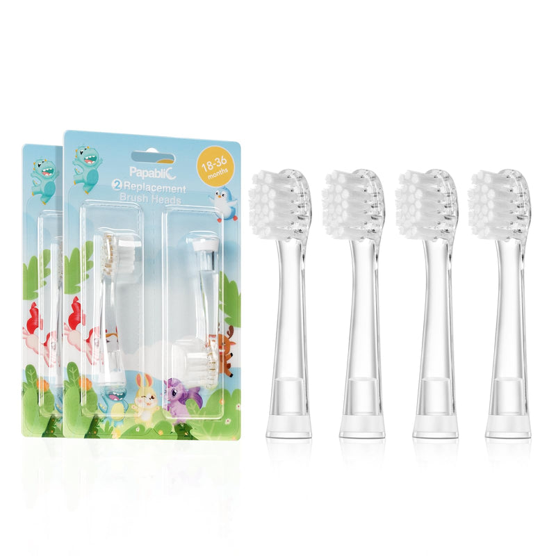 Papablic Replacement Toothbrush Heads - 4 Count | Compatible BabyHandy & Toddler Sonic Electric Toothbrushes (18-36 Months) 1 Count (Pack of 4)