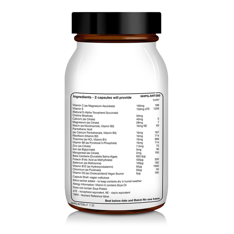 NHP Advanced Pregnancy Support - Multivitamin & Minerals for Healthy Pregnancy - Folic Acid, Iron, B Vitamins, Vitamin D3, Calcium & Magnesium -Vegan, Kosher, Halal - 60 Vegan Capsules